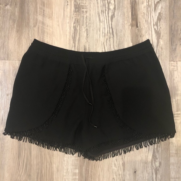SAM EDELMAN Black Fringe Trim Shorts Size … - Picture 4 of 9